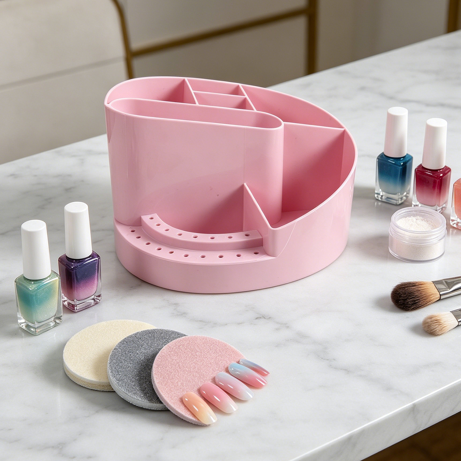 Tech Accessories Case - Nail Organizer Storage Box 7 Compartments