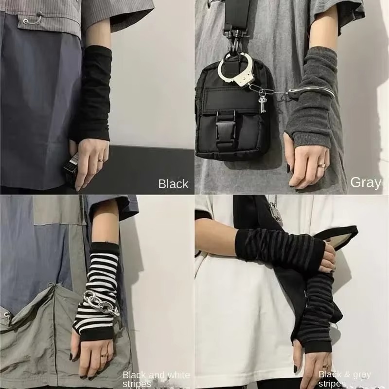 Black Punk Long Fingerless Glo - đánh giá và giá Y2K Tech Accessories