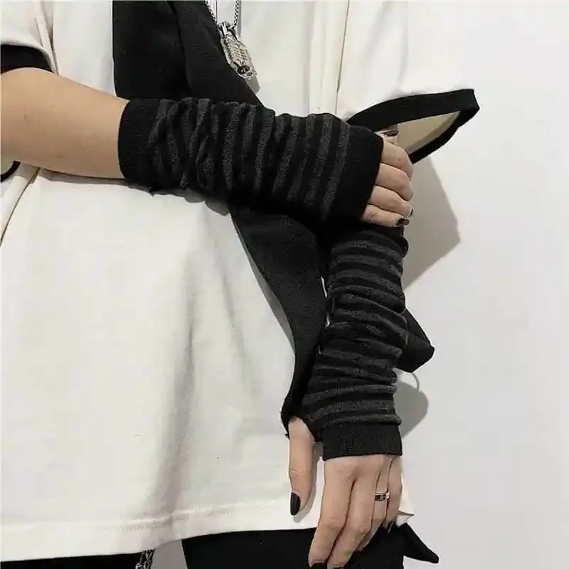 Black Punk Long Fingerless Glo - đánh giá và giá Y2K Tech Accessories