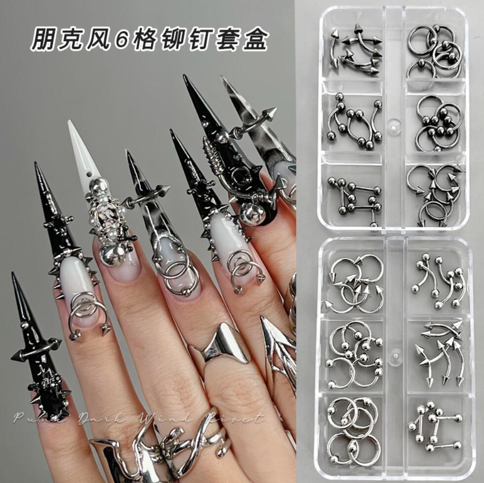 6Grids 3D Punk Style Rivets Na - đánh giá và giá Y2K Tech Accessories