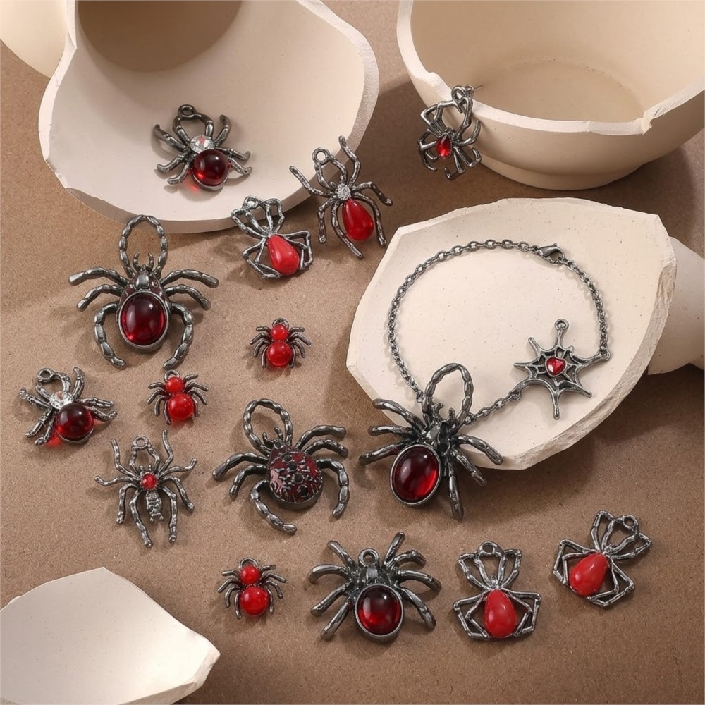 5pcs Gothic Black Spider Charm - đánh giá và giá Y2K Tech Accessories