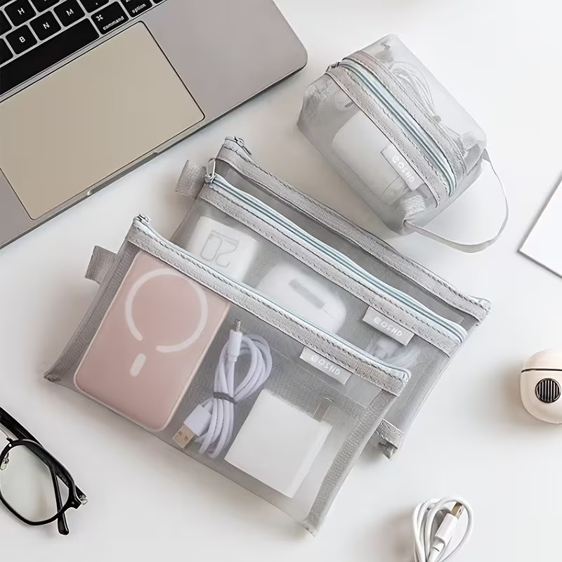 Gray Mesh Organizer Bags – for - đánh giá và giá Tech Accessories Case